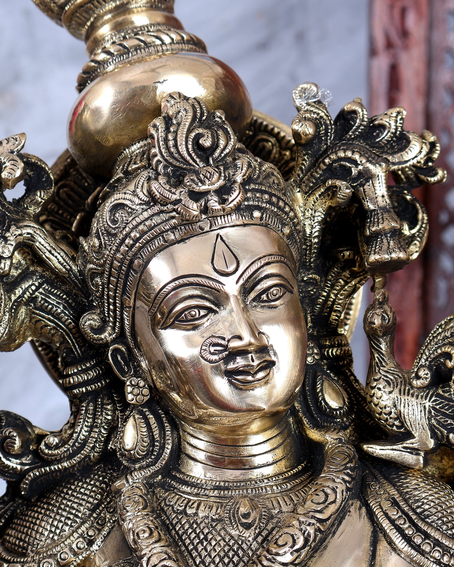 Brass Radha krishna Idols together on same base 29 inch large