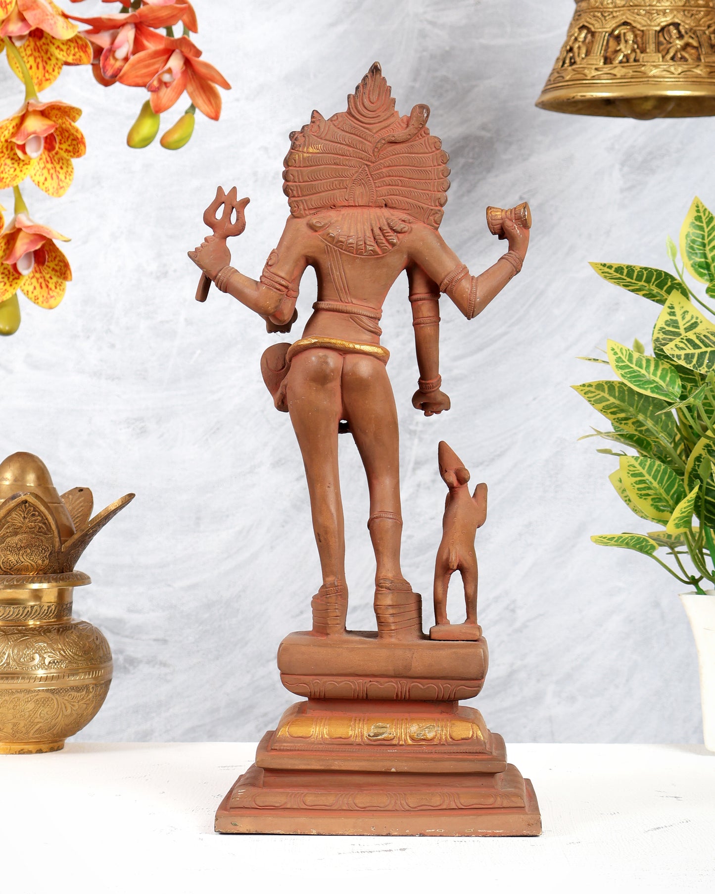 Bhikshasthana Shiva Kaal Bhairava Brass Statue | Height: 14.5 inch Earthy finish