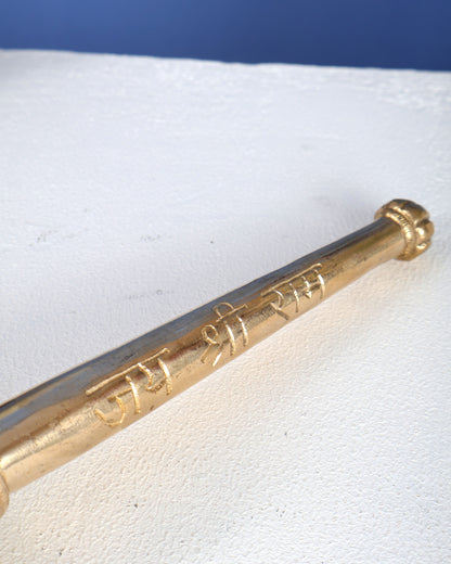 Brass Solid Hanuman Gada – Sacred Mace of Strength & Protection (8 Inches)