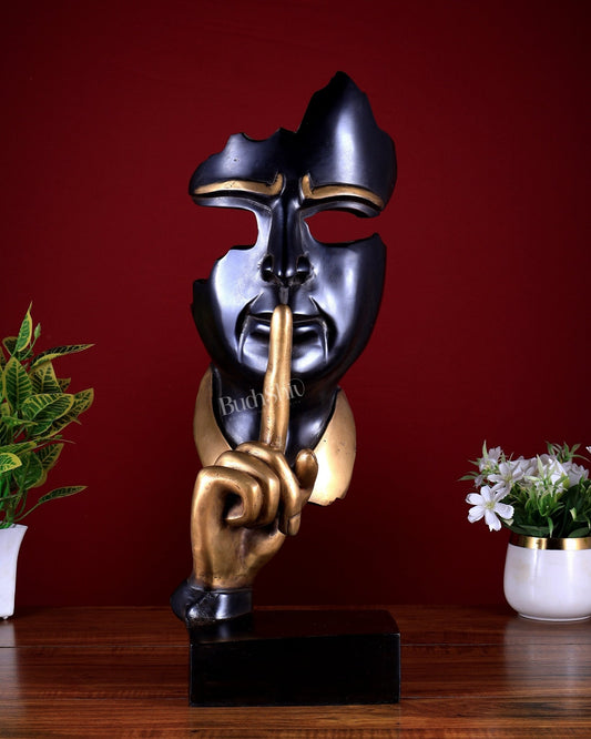 Silent Man Brass Decorative Artefact – Superfine Theatrical Home Décor 20 inch - Budhshiv.com