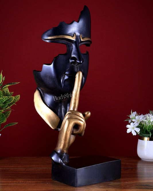 Silent Man Brass Decorative Artefact – Superfine Theatrical Home Décor 20 inch - Budhshiv.com