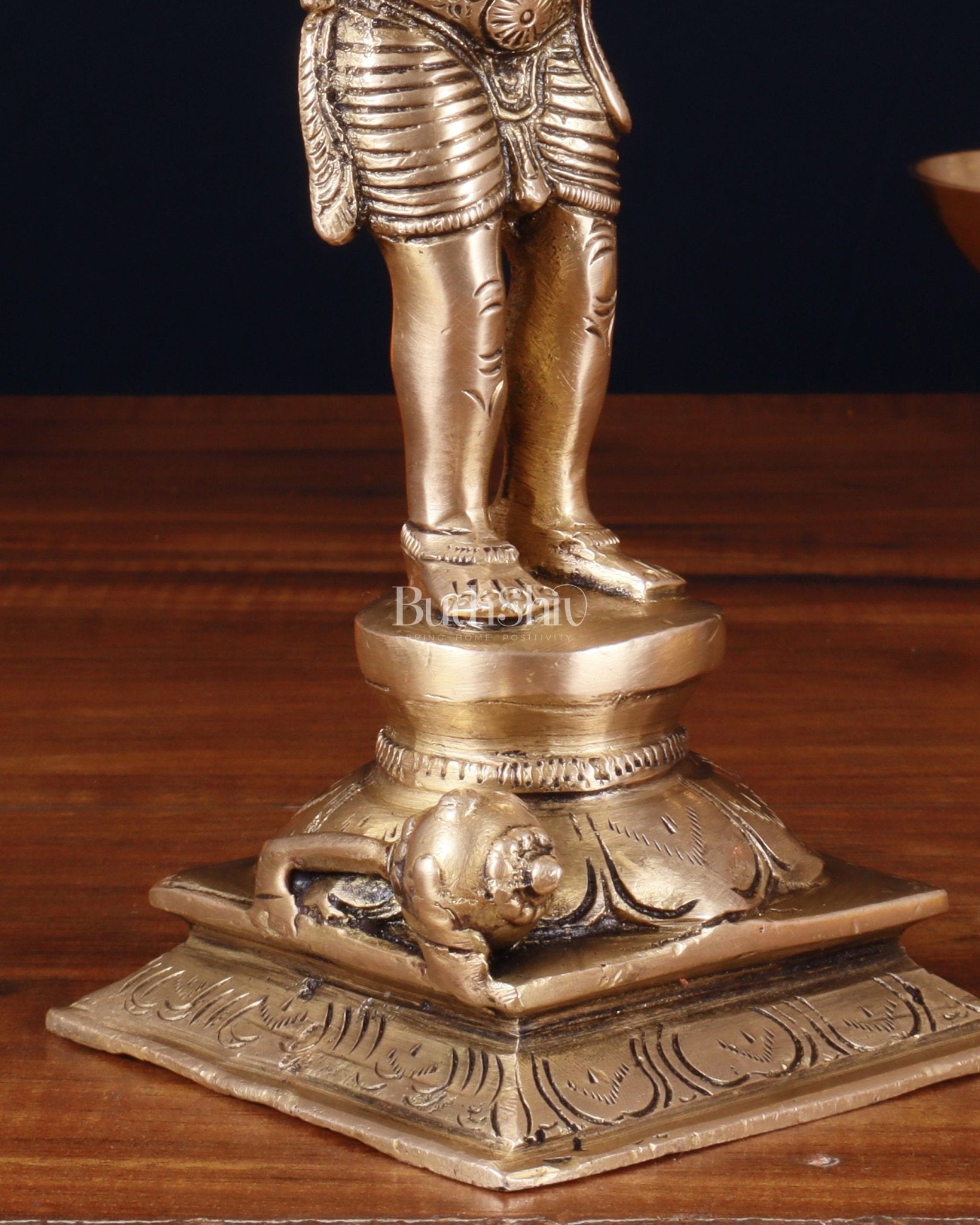 Standing Brass Lord Hanuman in Namaste Anjali Mudra – 9 Inch - Budhshiv.com