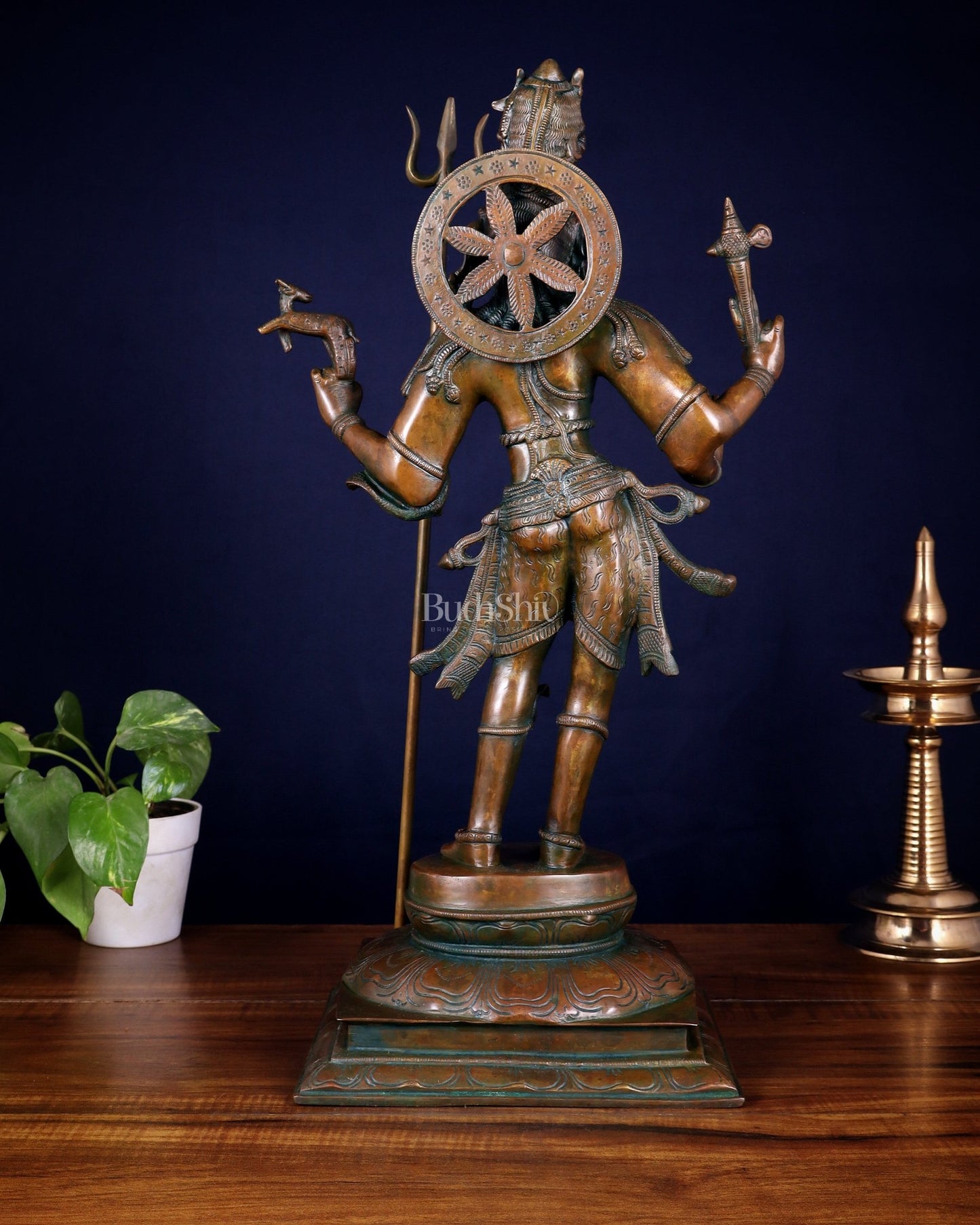 Standing Shiva brass statue 21 inch - Budhshiv.com