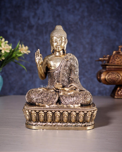 Superfine Brass Blessing Buddha Statue – 6 inch - Budhshiv.com