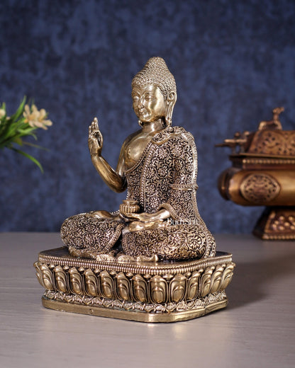 Superfine Brass Blessing Buddha Statue – 6 inch - Budhshiv.com
