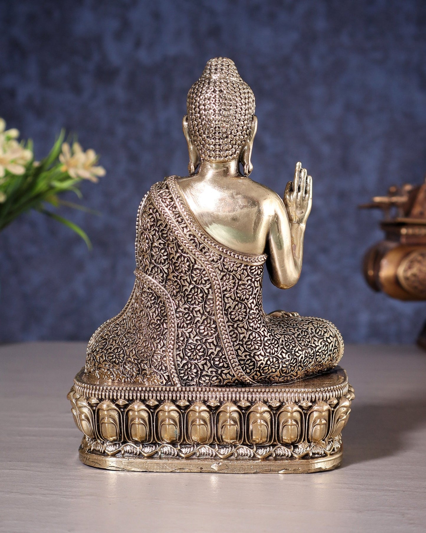 Superfine Brass Blessing Buddha Statue – 6 inch - Budhshiv.com