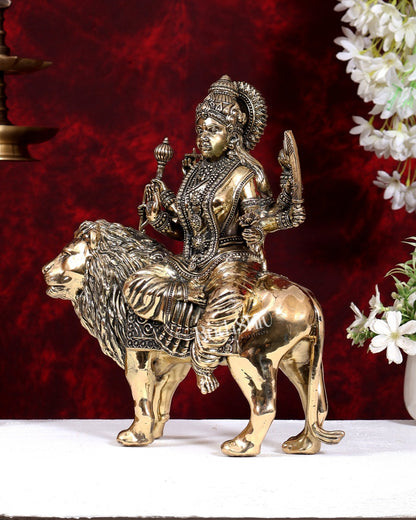 Superfine Brass Durga ambe Mata Idol 12 inch - Budhshiv.com