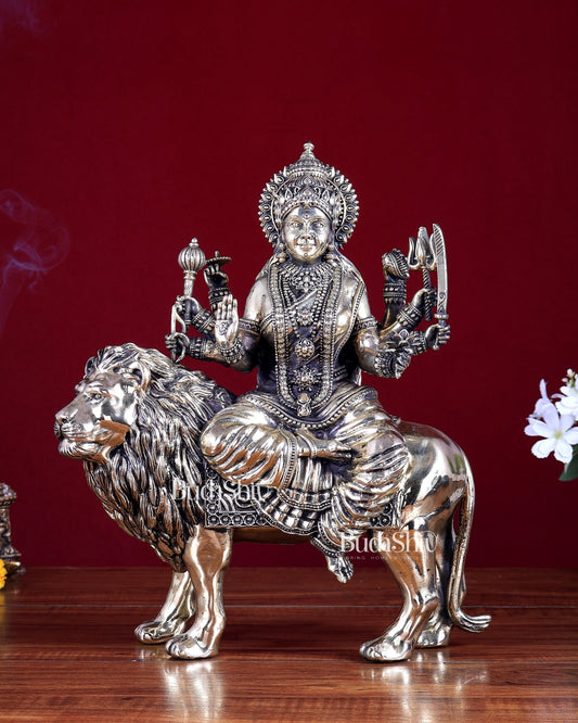 Superfine Brass Durga ambe Mata Idol 12 inch - Budhshiv.com