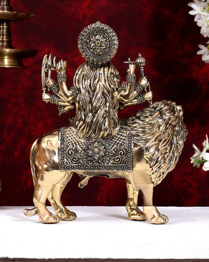 Superfine Brass Durga ambe Mata Idol 12 inch - Budhshiv.com