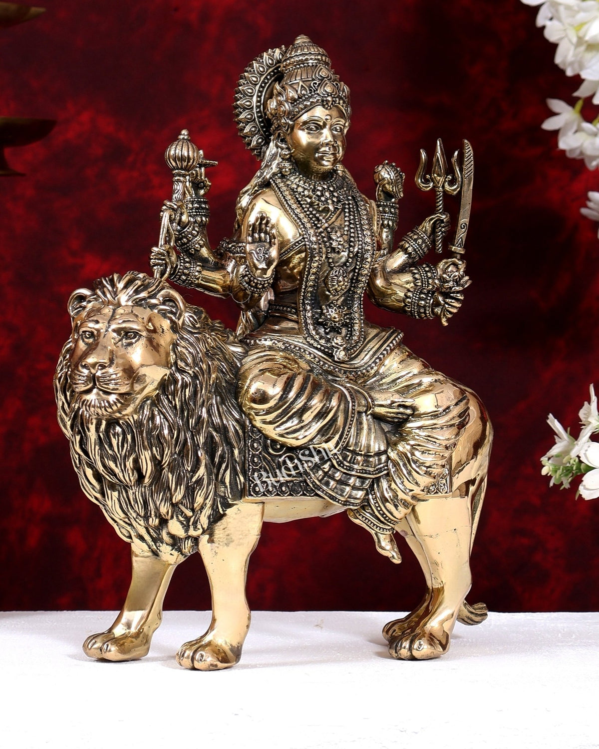 Superfine Brass Durga ambe Mata Idol 12 inch - Budhshiv.com
