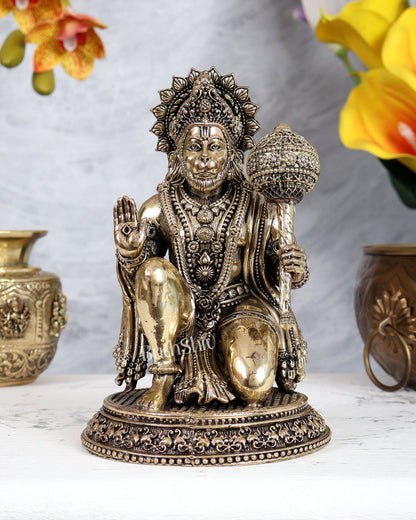 Superfine Brass Hanuman Idol – 8” - Budhshiv.com