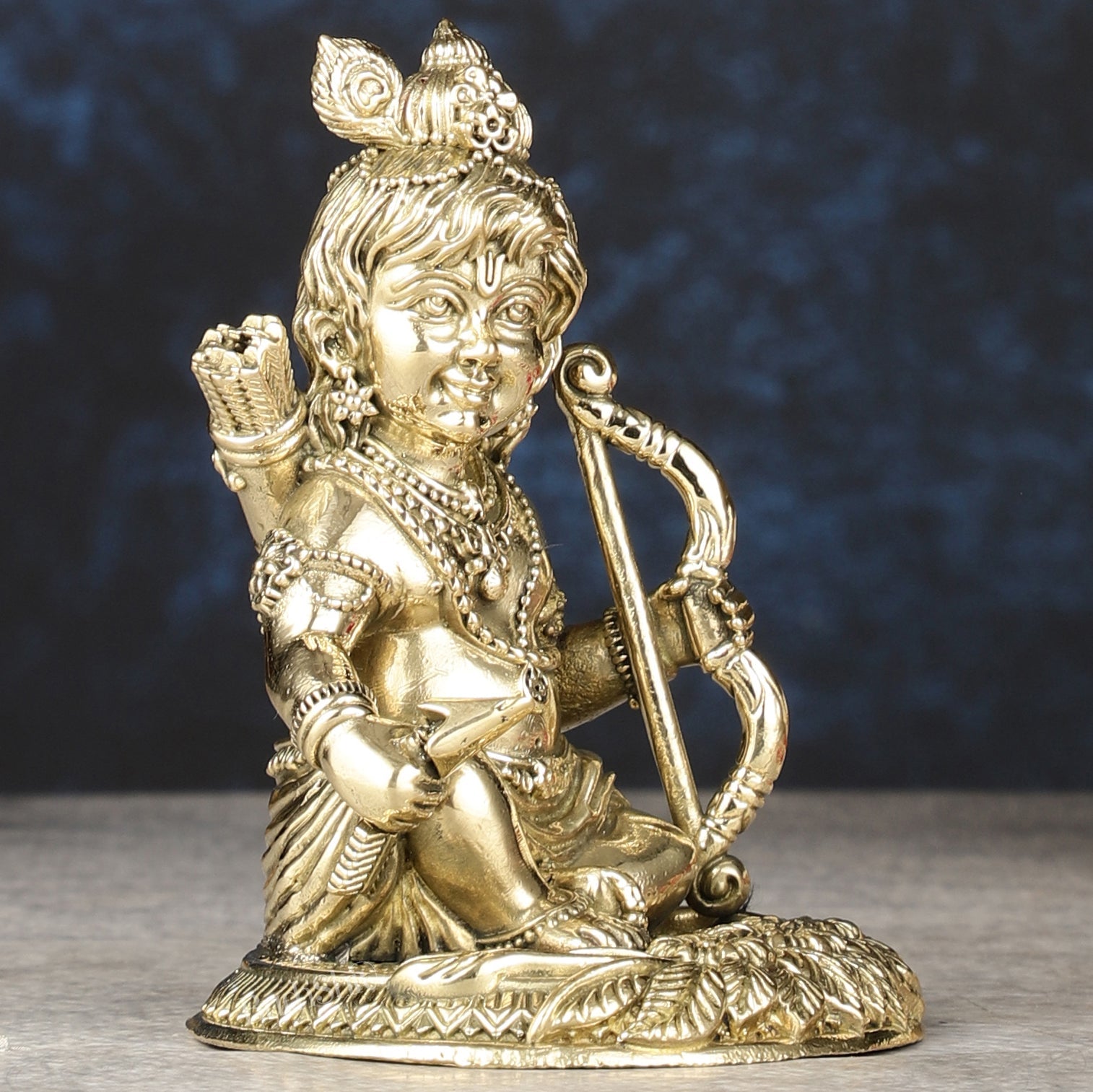 Superfine Brass Intricate Ram Lalla Idol | Height 4 inch - Budhshiv.com