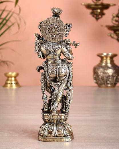 Superfine Brass Krishna Idol – 8 inch and 9.5 inch - Budhshiv.com