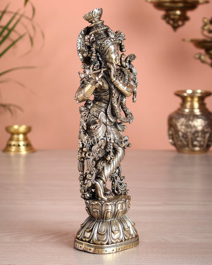 Superfine Brass Krishna Idol – 8 inch and 9.5 inch - Budhshiv.com