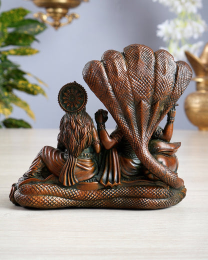 Superfine Brass Lakshmi Narayana Vishnu Idol chola tone - Budhshiv.com