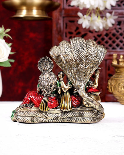 Superfine Brass Lakshmi Narayana Vishnu Idol handpainted 4 and 5.5 inch - Budhshiv.com