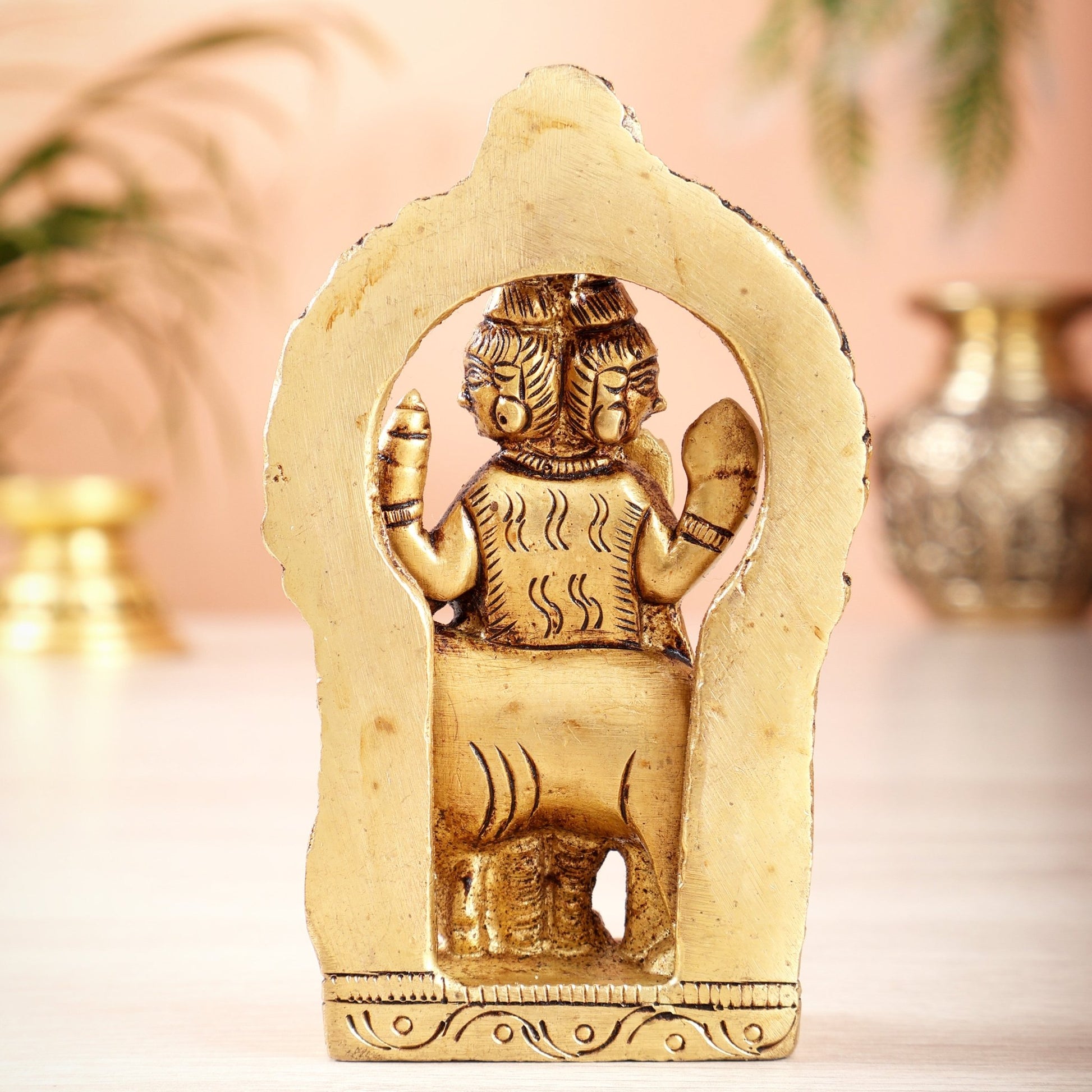 Superfine brass Lord Dattatreya Guru Idol | Height 3.5 inch - Budhshiv.com