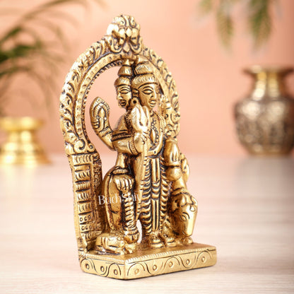 Superfine brass Lord Dattatreya Guru Idol | Height 3.5 inch - Budhshiv.com