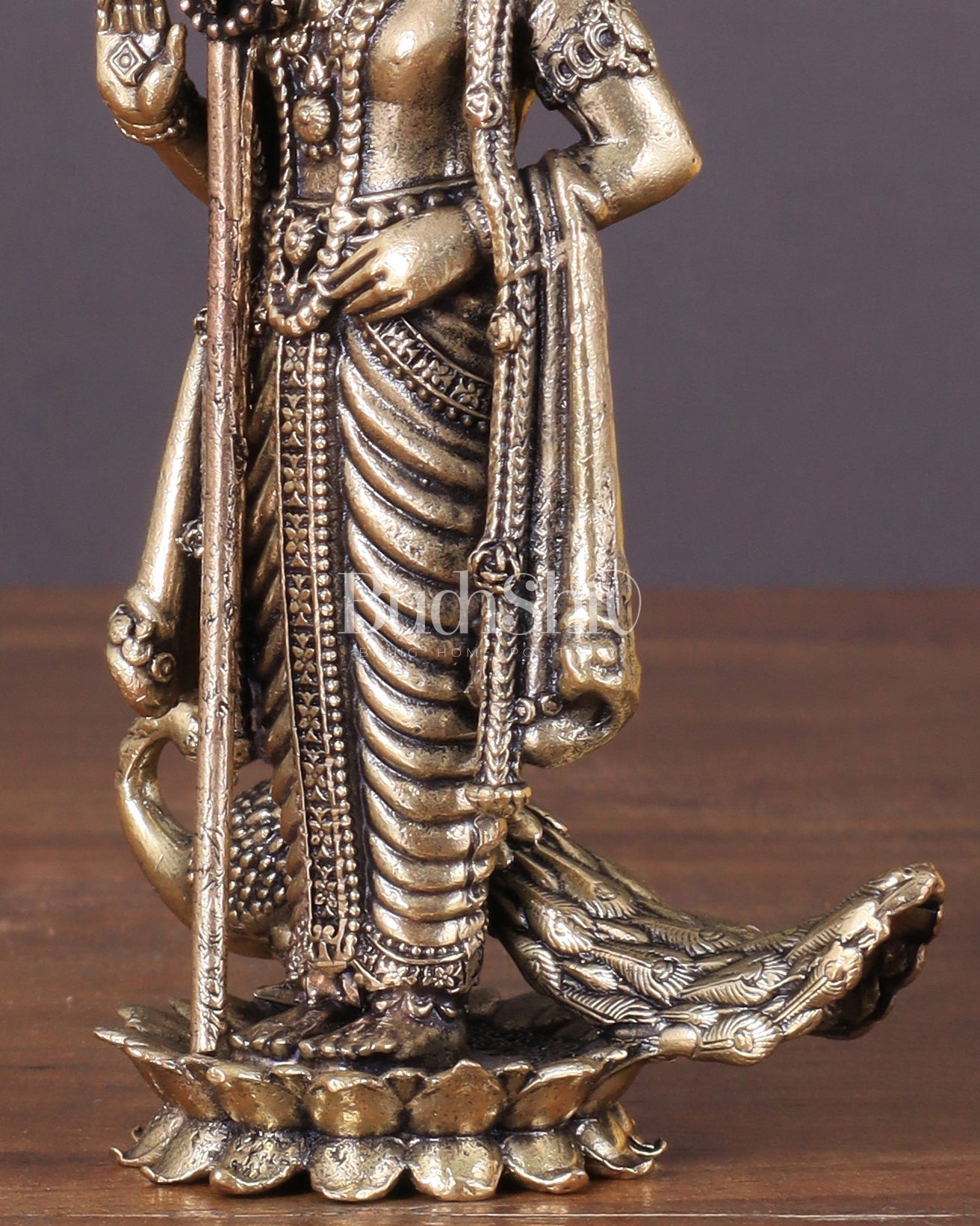 Superfine Brass Murugan Swamy Idol – Two Size Options | Intricately Crafted - Budhshiv.com