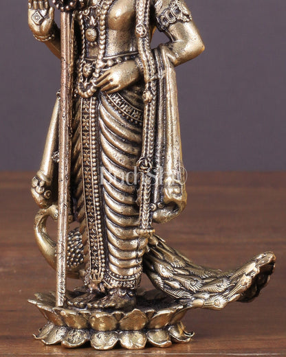 Superfine Brass Murugan Swamy Idol – Two Size Options | Intricately Crafted - Budhshiv.com