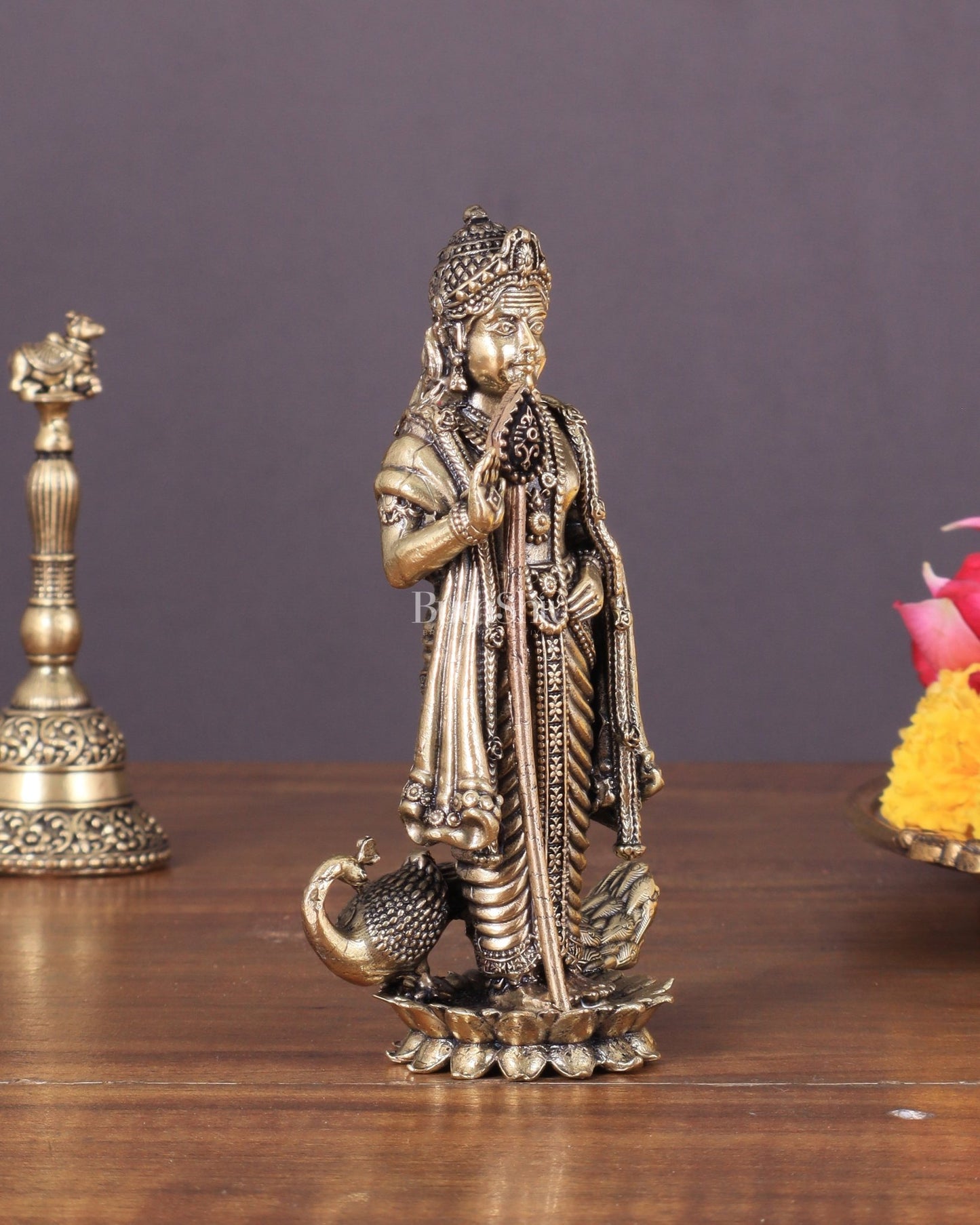 Superfine Brass Murugan Swamy Idol – Two Size Options | Intricately Crafted - Budhshiv.com