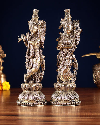 Superfine Brass Radha Krishna Idols – 9” Height - Budhshiv.com