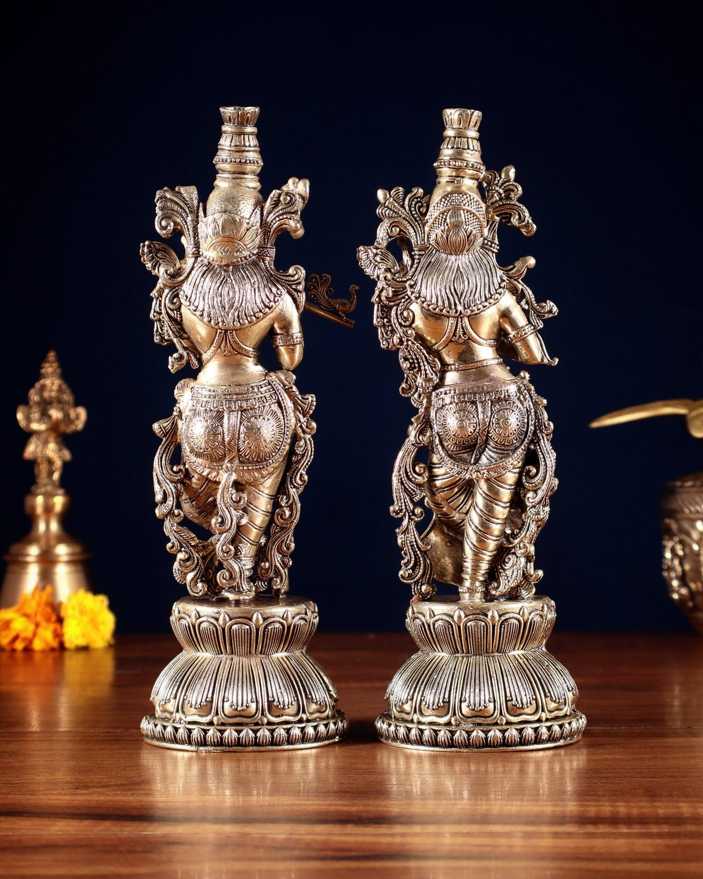 Superfine Brass Radha Krishna Idols – 9” Height - Budhshiv.com