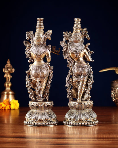 Superfine Brass Radha Krishna Idols – 9” Height - Budhshiv.com