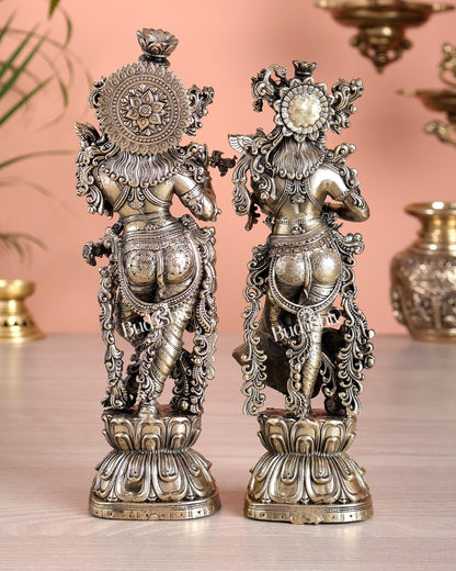 Superfine Brass Radha Krishna Idols – 9.5” Height - Budhshiv.com