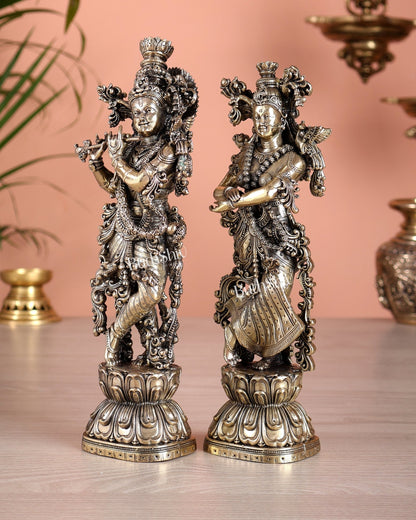 Superfine Brass Radha Krishna Idols – 9.5” Height - Budhshiv.com