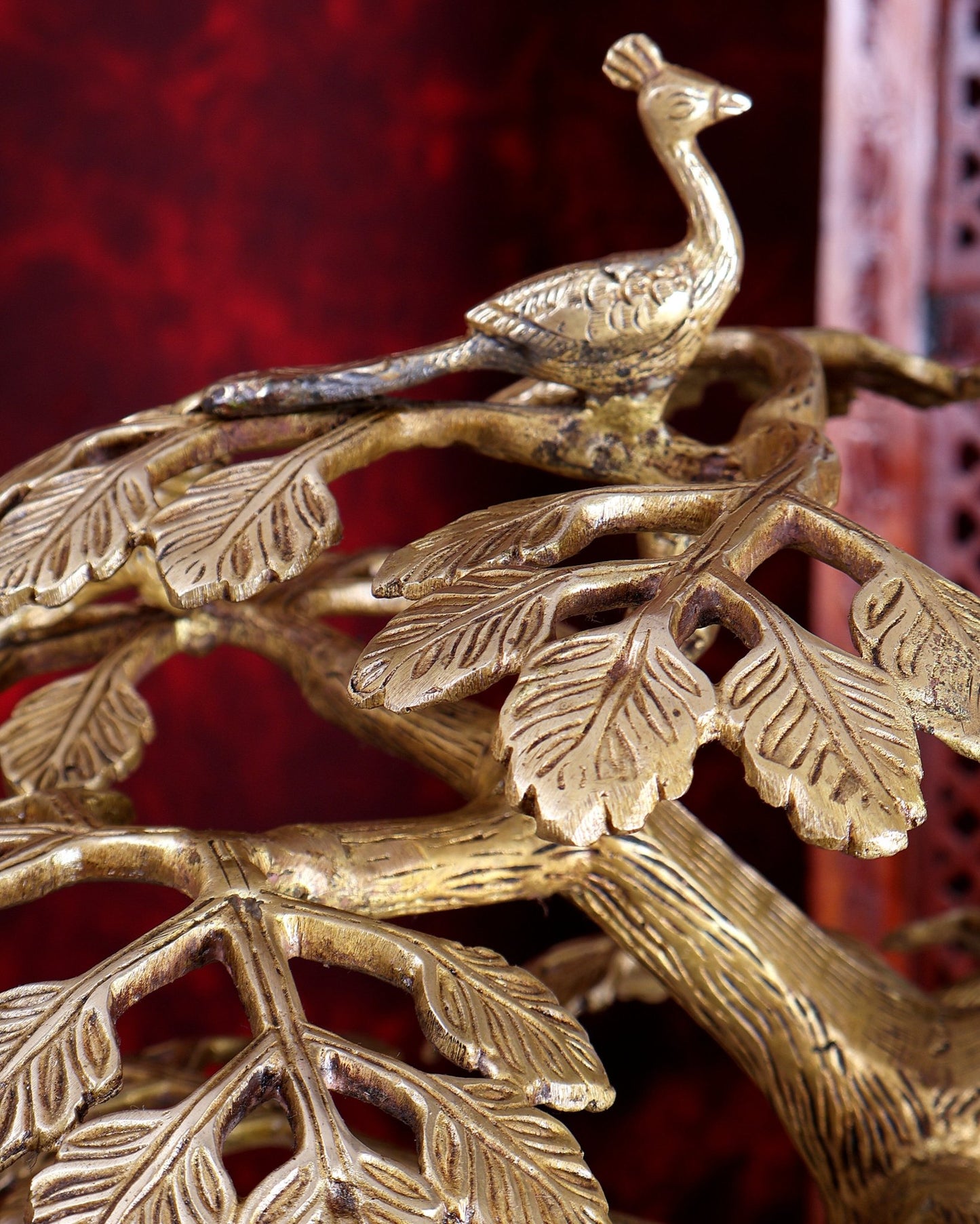 Superfine Brass Radha Krishna Statue with Cow under Tree 20 inch - Budhshiv.com