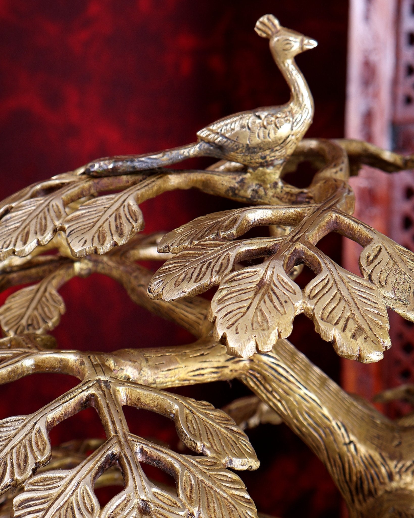 Superfine Brass Radha Krishna Statue with Cow under Tree 20 inch - Budhshiv.com