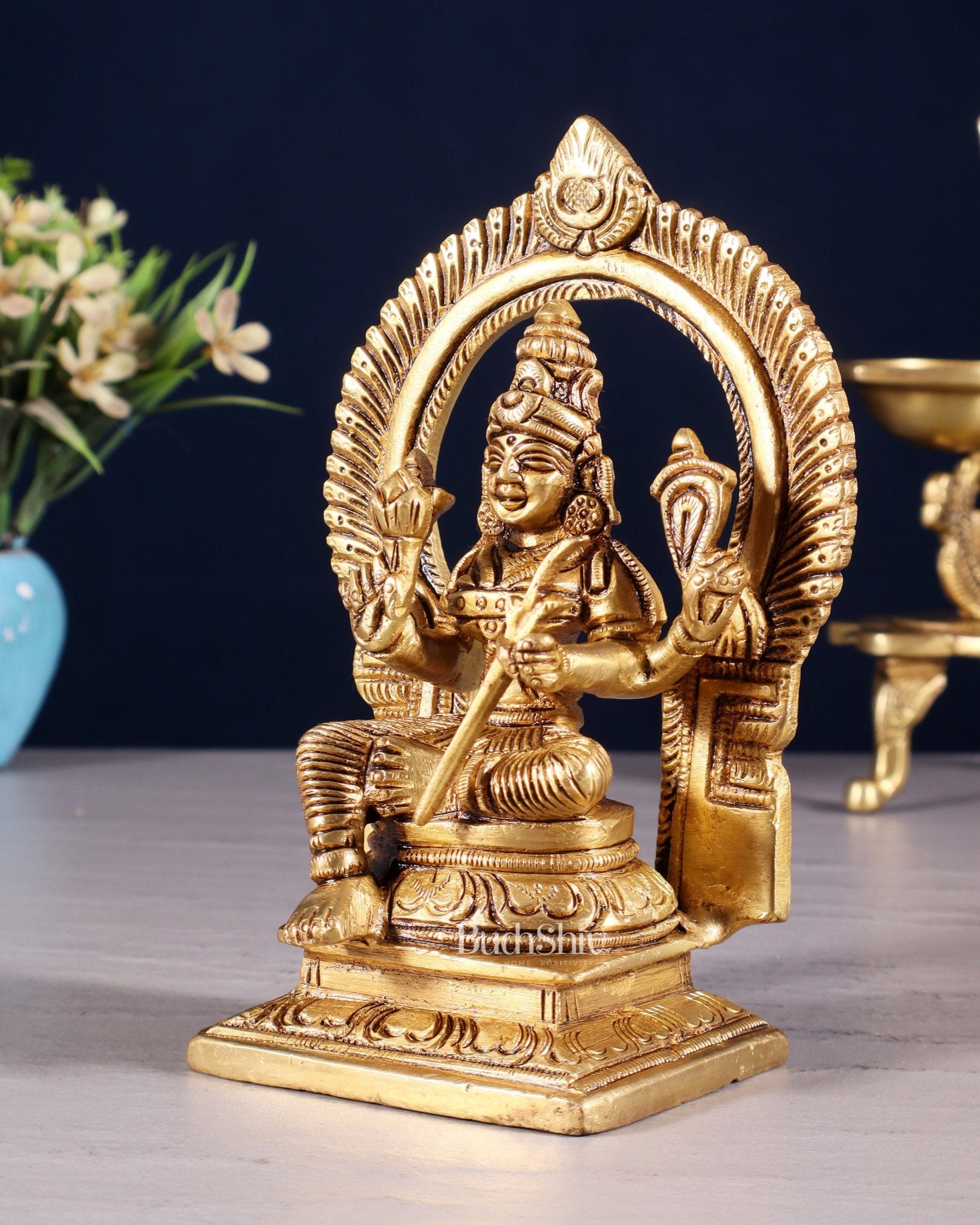 Superfine Brass Rajarajeshwari Tirupur Sundari Lalita Devi Idol | Height 6 inch - Budhshiv.com