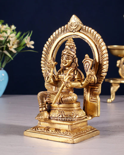 Superfine Brass Rajarajeshwari Tirupur Sundari Lalita Devi Idol | Height 6 inch - Budhshiv.com
