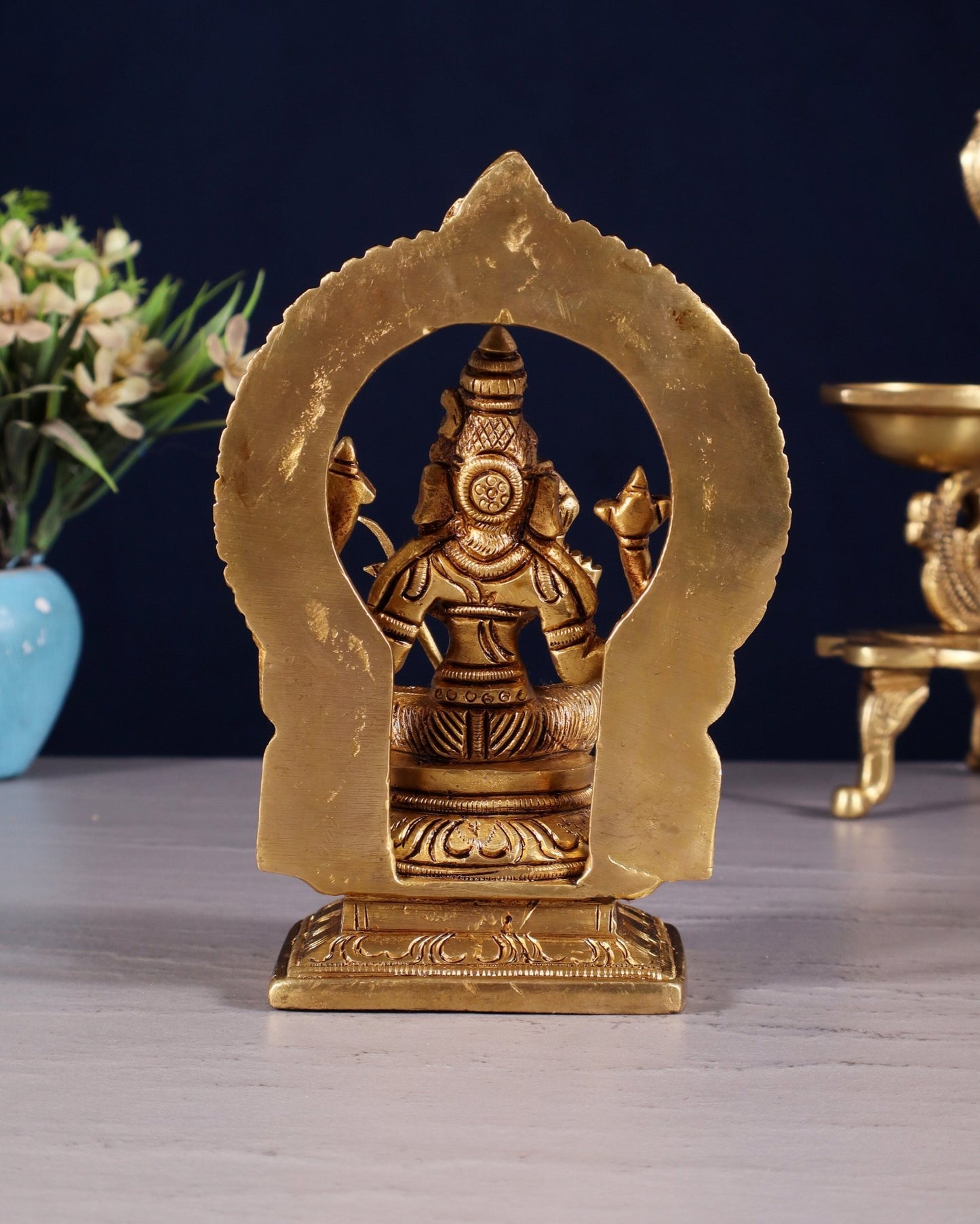 Superfine Brass Rajarajeshwari Tirupur Sundari Lalita Devi Idol | Height 6 inch - Budhshiv.com