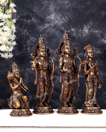 Superfine Brass Rama Darbar Idols Set - 20 inch antique tone - Budhshiv.com