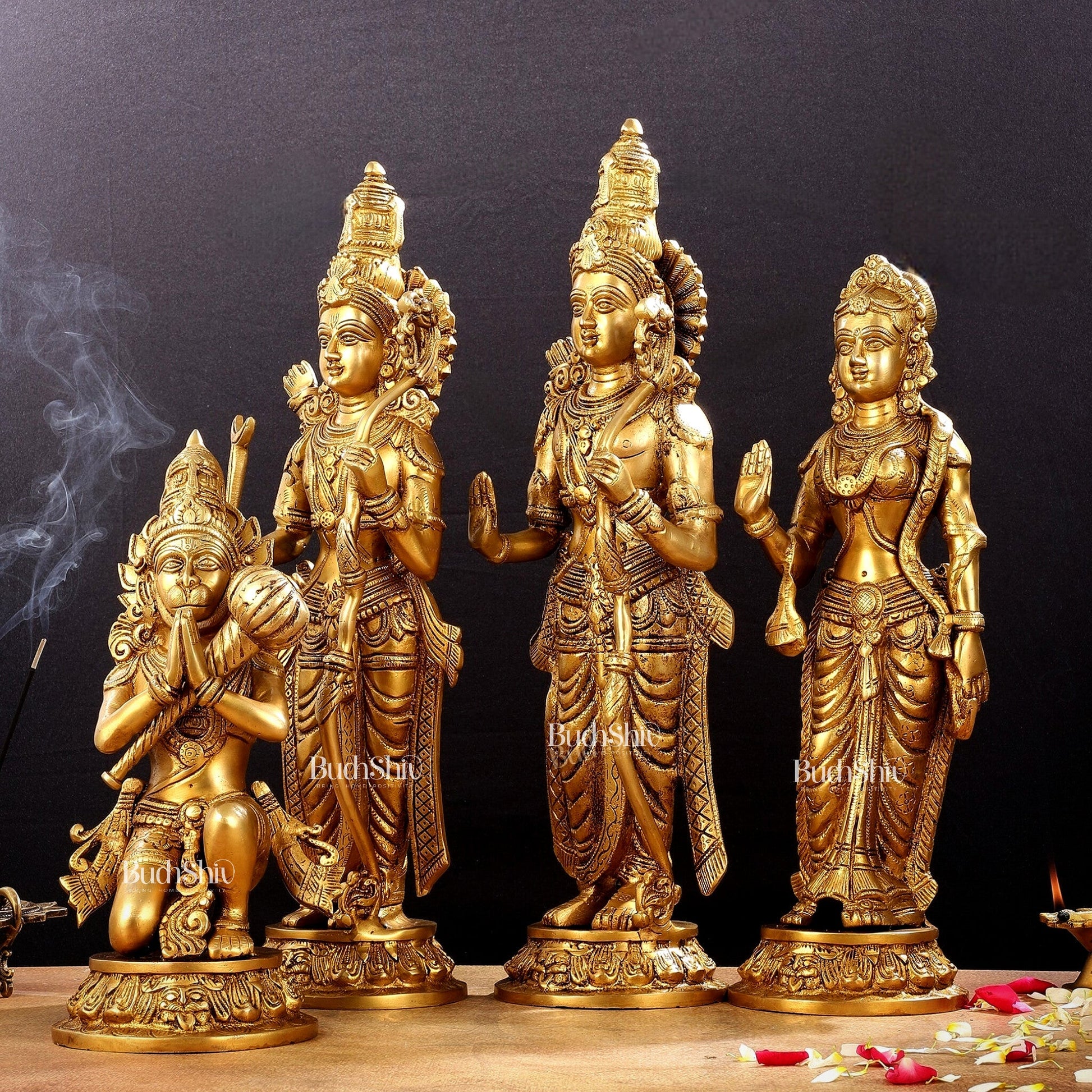 Superfine Brass Rama Darbar Idols Set - 20" - Budhshiv.com