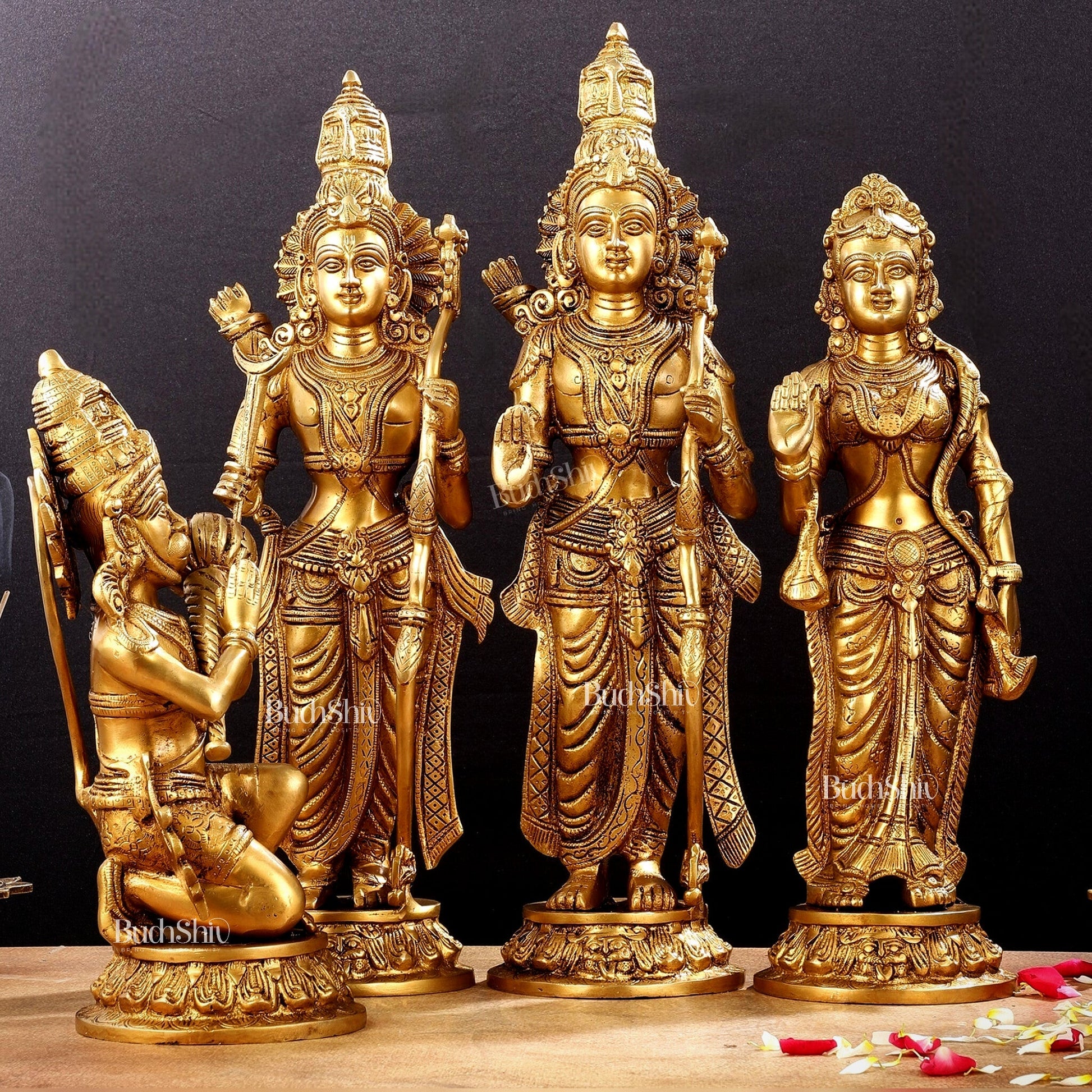 Superfine Brass Rama Darbar Idols Set - 20" - Budhshiv.com