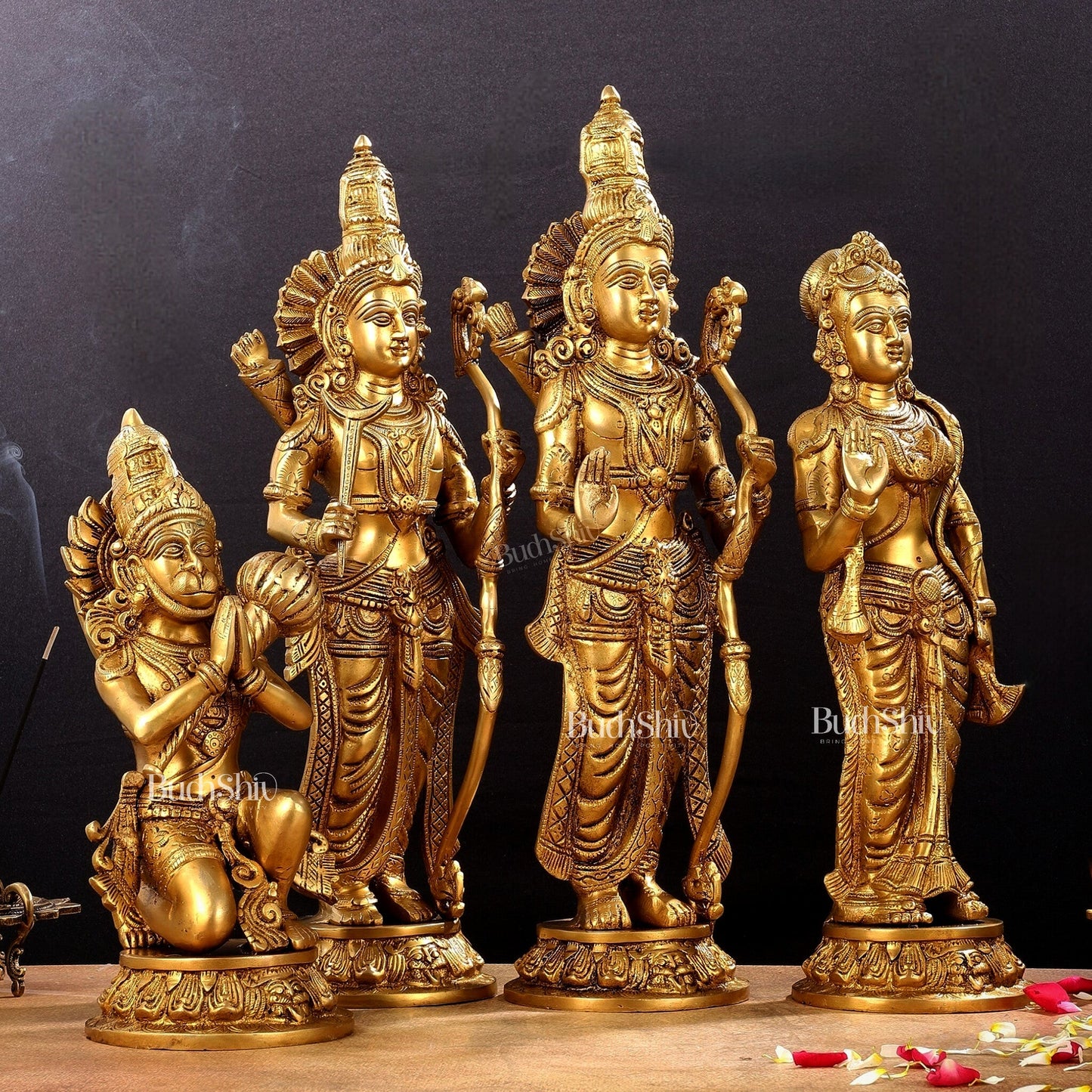 Superfine Brass Rama Darbar Idols Set - 20" - Budhshiv.com