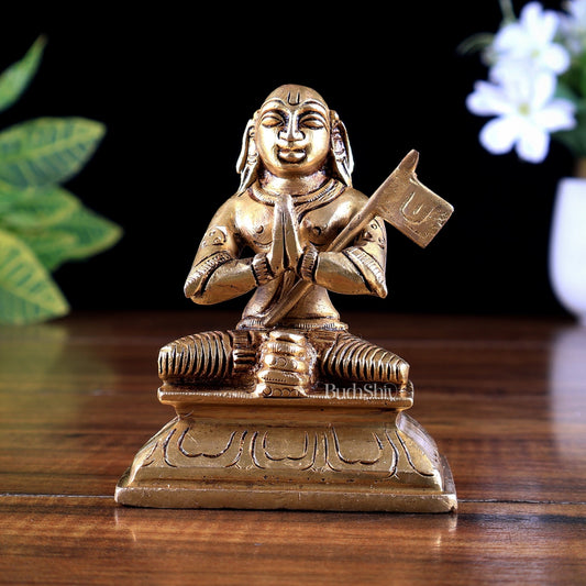 Superfine Brass Ramanujan acharya Idol | Height 4 inch - Budhshiv.com