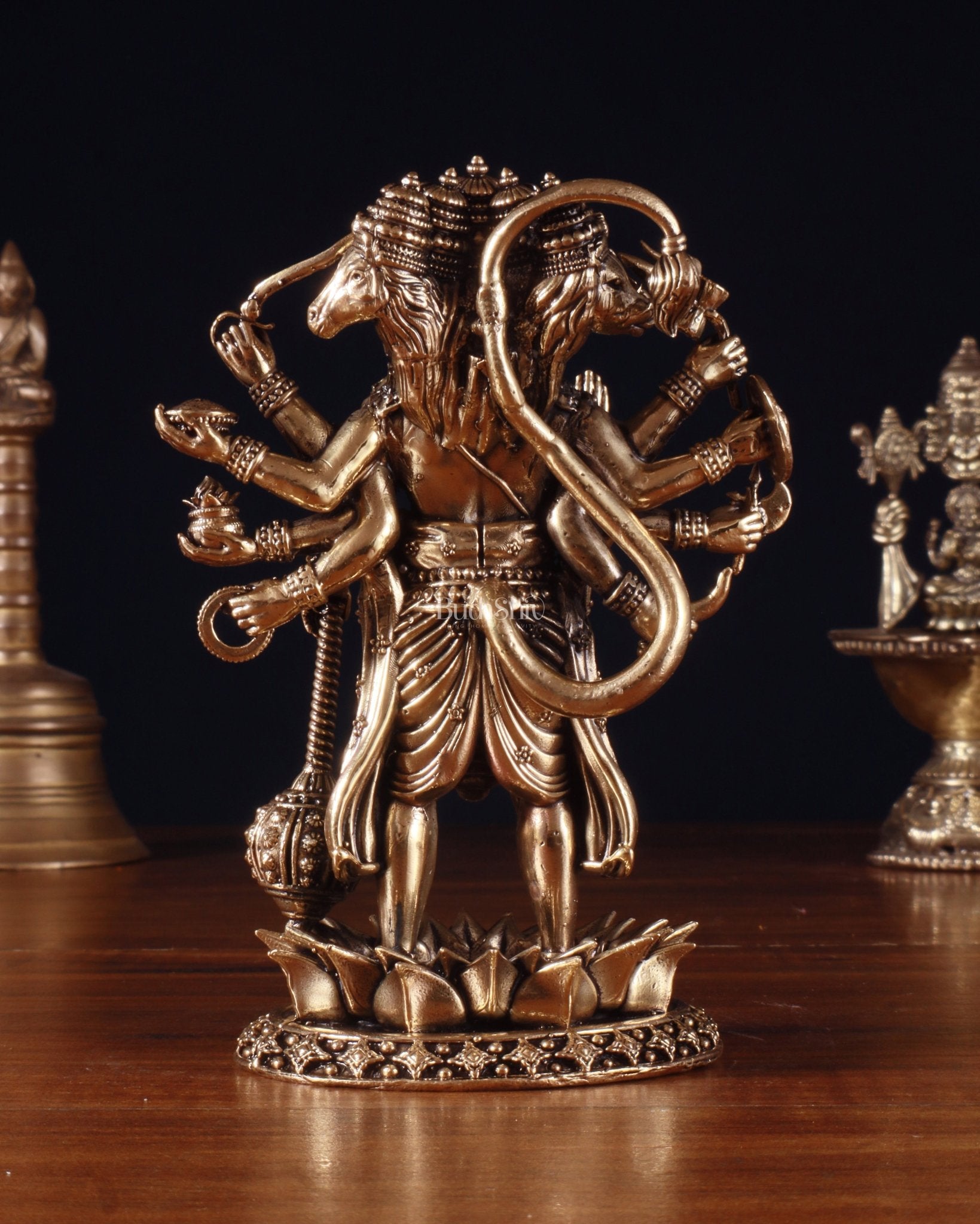 Superfine Brass Standing Panchmukhi Hanuman Idol – 5 Inch - Budhshiv.com