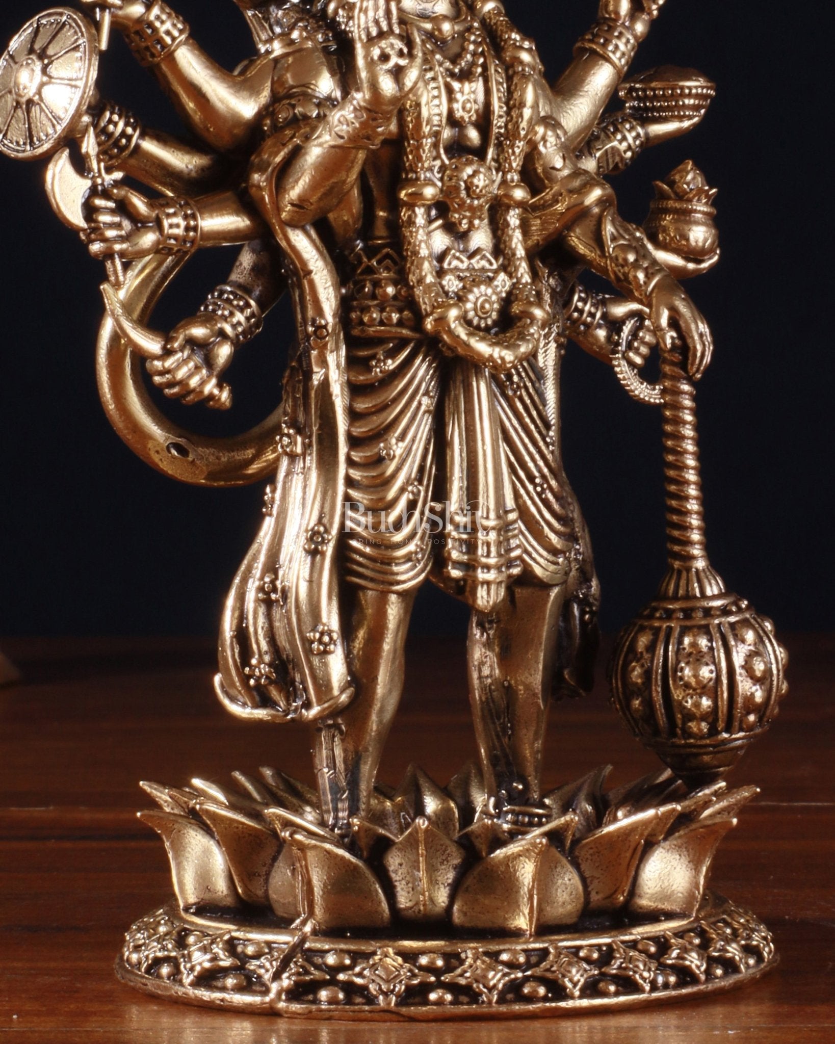 Superfine Brass Standing Panchmukhi Hanuman Idol – 5 Inch - Budhshiv.com