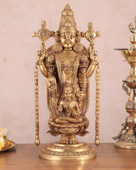 Superfine Brass Tirupati Balaji Idol | Height 20 inch - Budhshiv.com