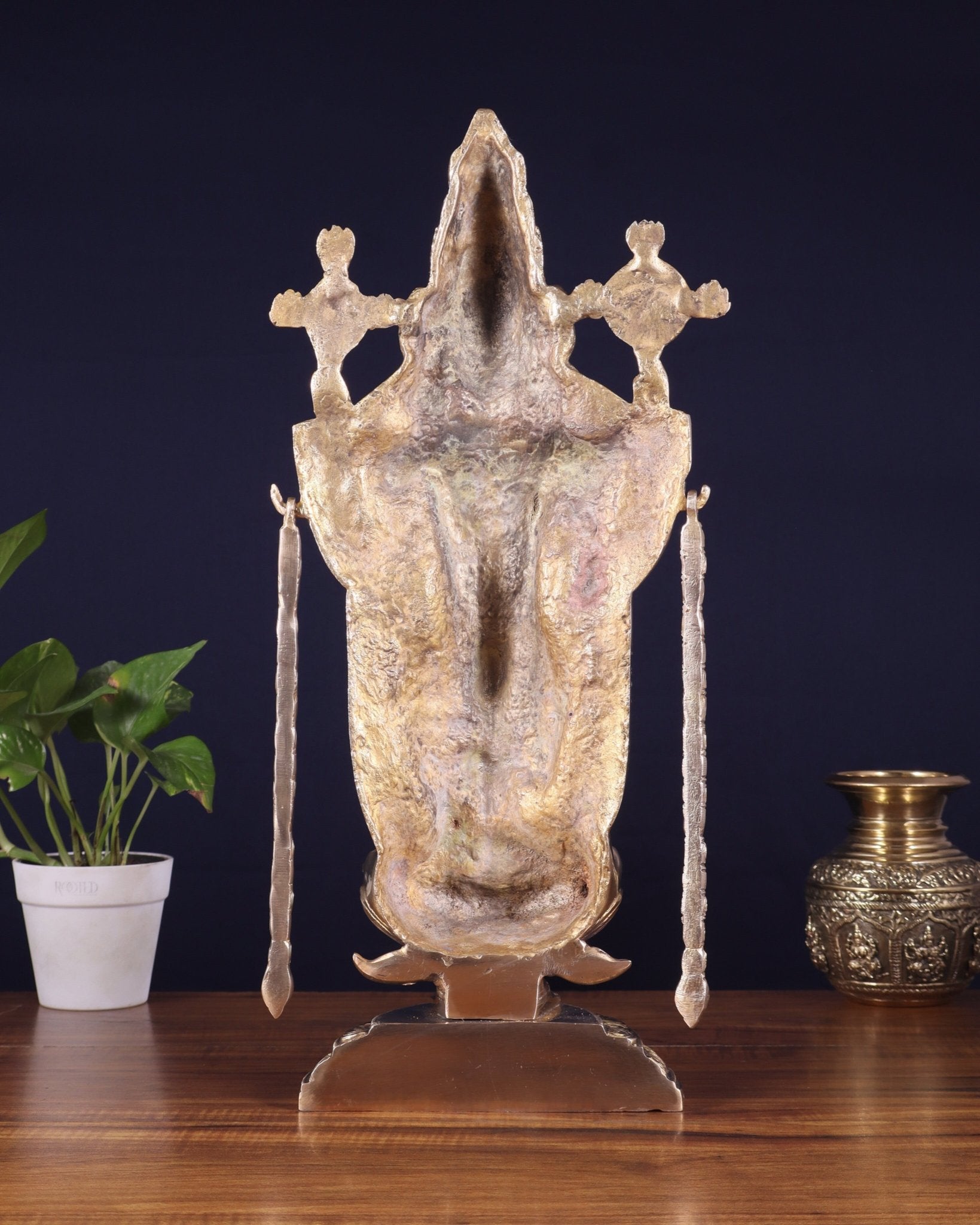 Superfine Brass Tirupati Balaji Idol with goddess Lakshmi | Height 20 inch glossy tone - Budhshiv.com