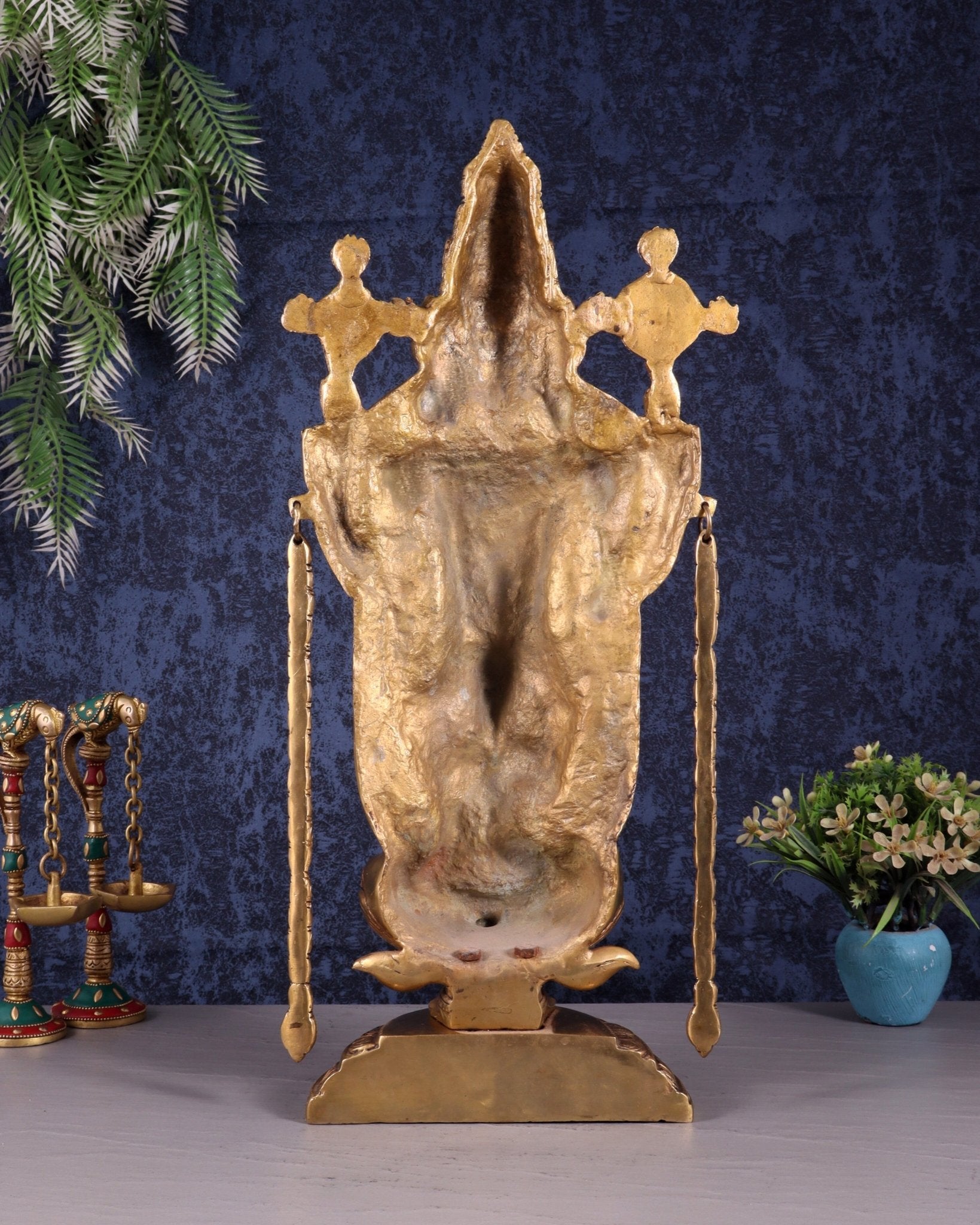 Superfine Brass Tirupati Balaji Idol with goddess Lakshmi | Height 20 inch - Budhshiv.com