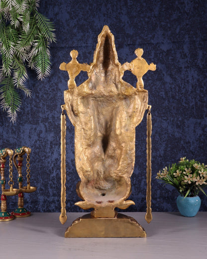Superfine Brass Tirupati Balaji Idol with goddess Lakshmi | Height 20 inch - Budhshiv.com