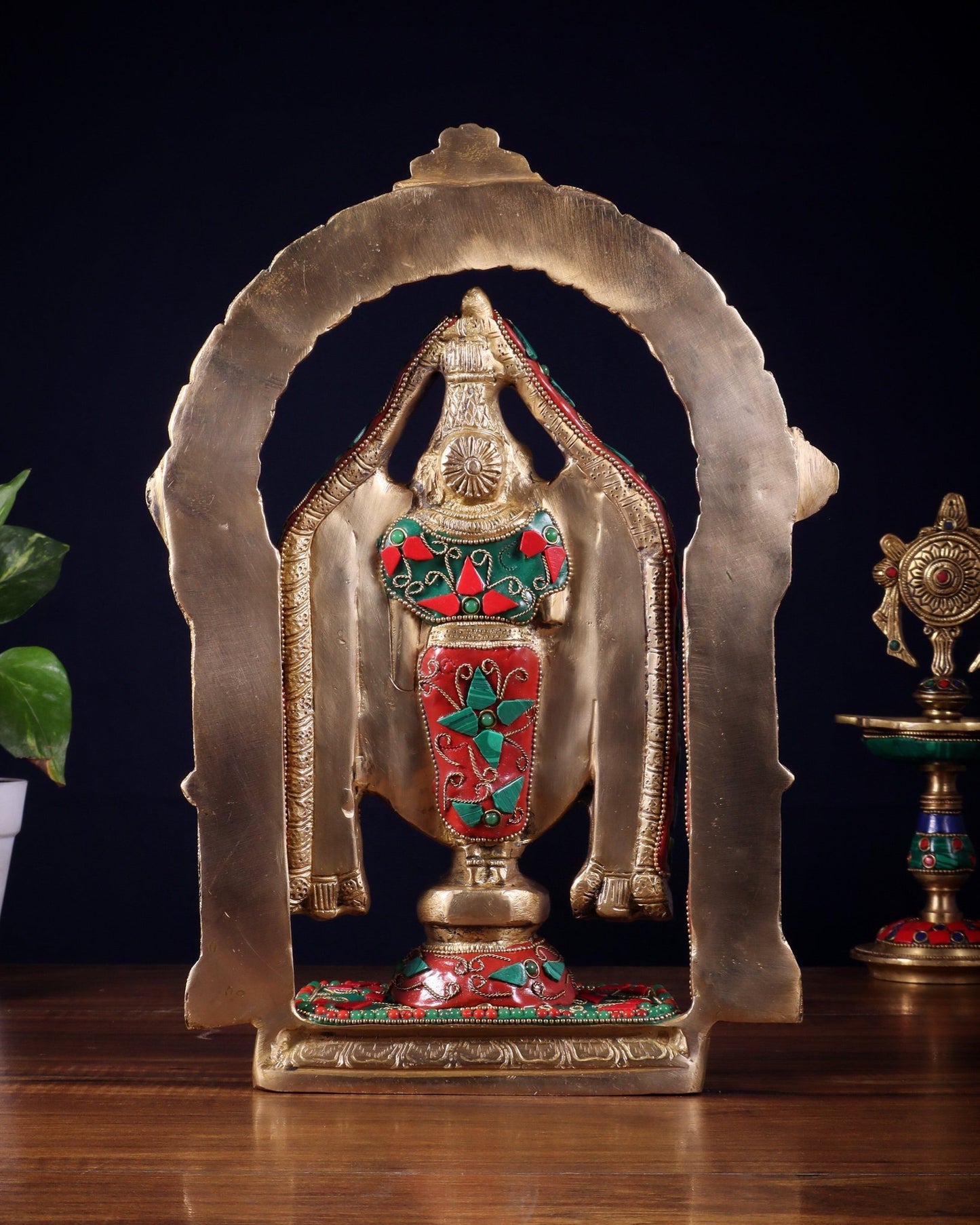 Superfine Brass Tirupati Balaji Lord Venkateshwara Swamy Idol - 13" - Budhshiv.com