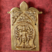Superfine Standing Panchmukhi Hanuman Brass Wall Hanging - 9 - inch - Budhshiv.com