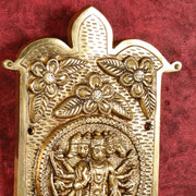 Superfine Standing Panchmukhi Hanuman Brass Wall Hanging - 9 - inch - Budhshiv.com