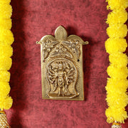 Superfine Standing Panchmukhi Hanuman Brass Wall Hanging - 9 - inch - Budhshiv.com